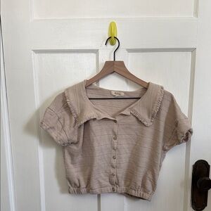 Madewell Cream Textured Knit Top